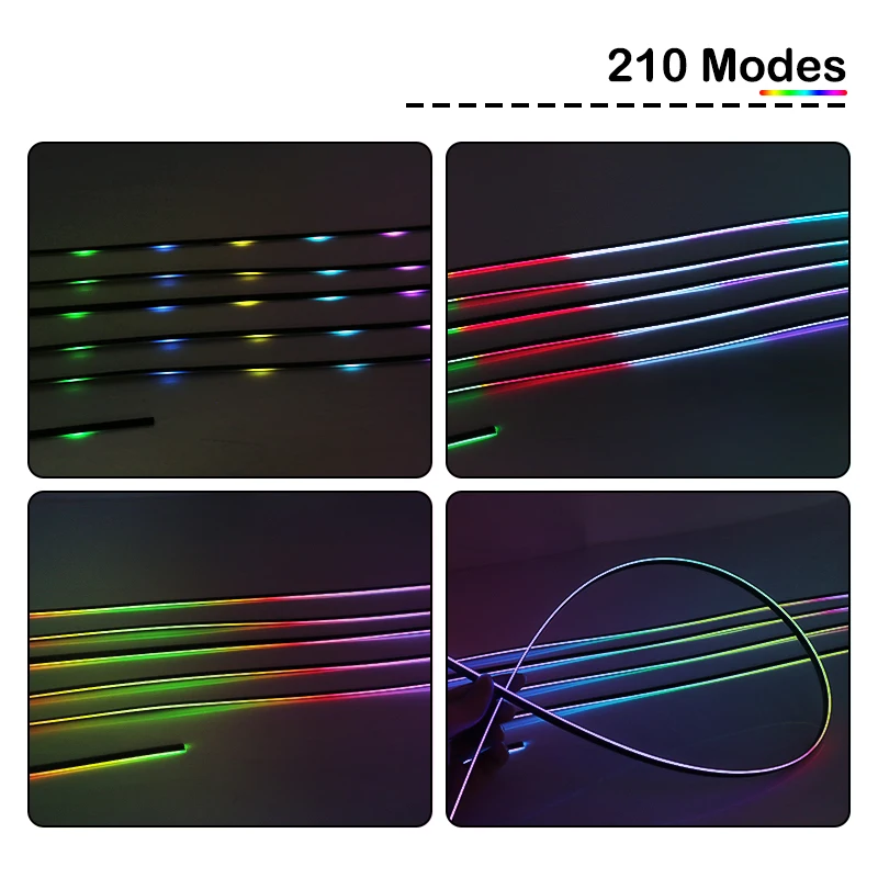 Full Color Streamer Auto Ambient Lights Rgb 64 Kleur Universele Led Interieur Verborgen Acryl Strip Symfonie Sfeer Lamp