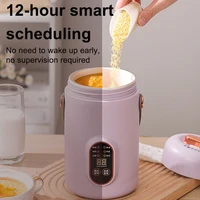 Marmite électrique 2,2 L, mijoteuse, intérieur en céramique, soupe de voyage, porridge, multicuiseur, boîte à lunch, cuiseur vapeur, chauffe-plat, portable 4