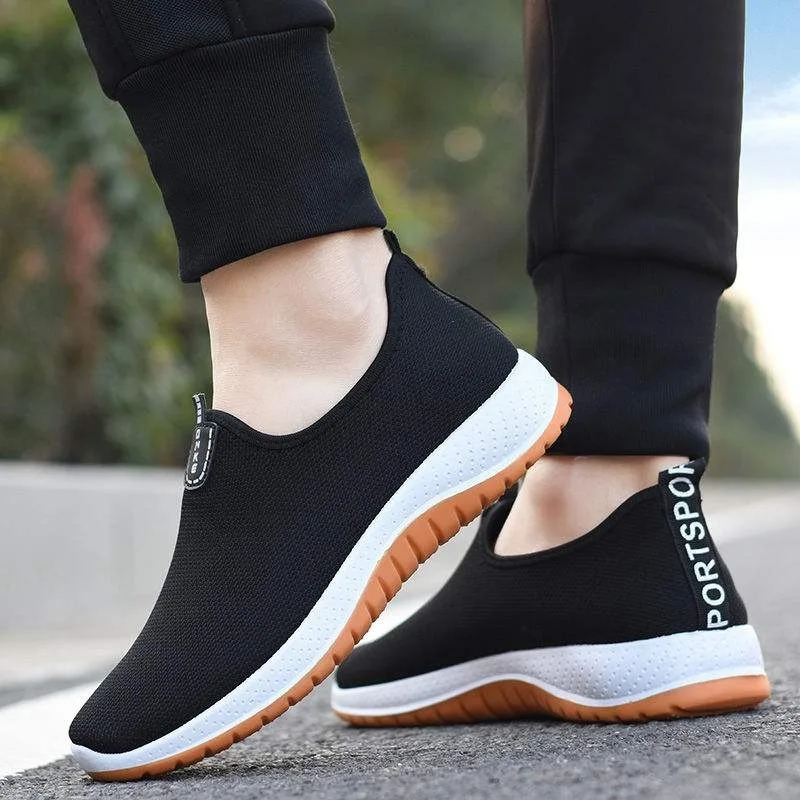 Mesh Breathable Shoes for Men Non-slip Wear-resistant Slip on Flat Casual Shoes Fashion Light Sport Walking Shoes 5