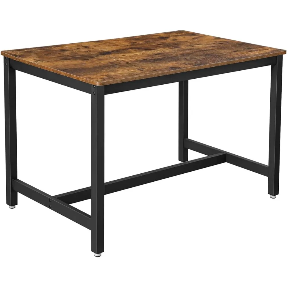 

Dining Tables 47 Inches Dinings Room Table for 4, Industrial Style with Heavy Duty Metal Frame, 47.2 X 29.5 X 29.5 Inches, Brown
