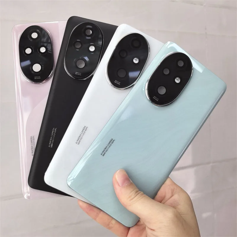 포 아너 200 프로 후면 유리 커버, HONOR 200 Pro 5G 후면 도어 교체용 하드 배터리 케이스, 후면 하우징 커버 및 카메라 렌즈