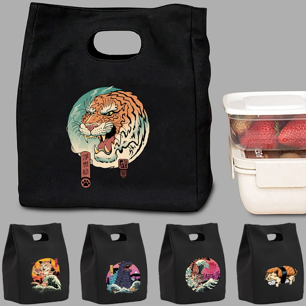 

Lunch Bag Insulation Bento Pack Aluminum Foil Rice Bag Japan Cat Meal Ice Pack Student Dinner Handbag Refrigerated Picnic Bag