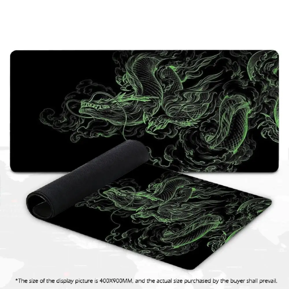 Black White Chinese Dragon Art XXL Gaming Mouse Pad Deskmat Non-Slip Rubber Keyboard Table Mat Cloud Pc Gaming Desk Mats Gamer