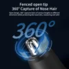 High-quality, efficient, and gentle portable black USB rechargeable mini nose hair trimmer for men. Remove unwanted hair easily  4