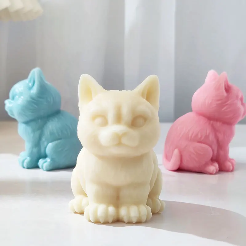 

Cute Maine Cat Silicone Candle Mold Handmade 3D Large Bigfoot Cat Plaster Scented Candle Making Soap Resin Mould Home Decor Gift