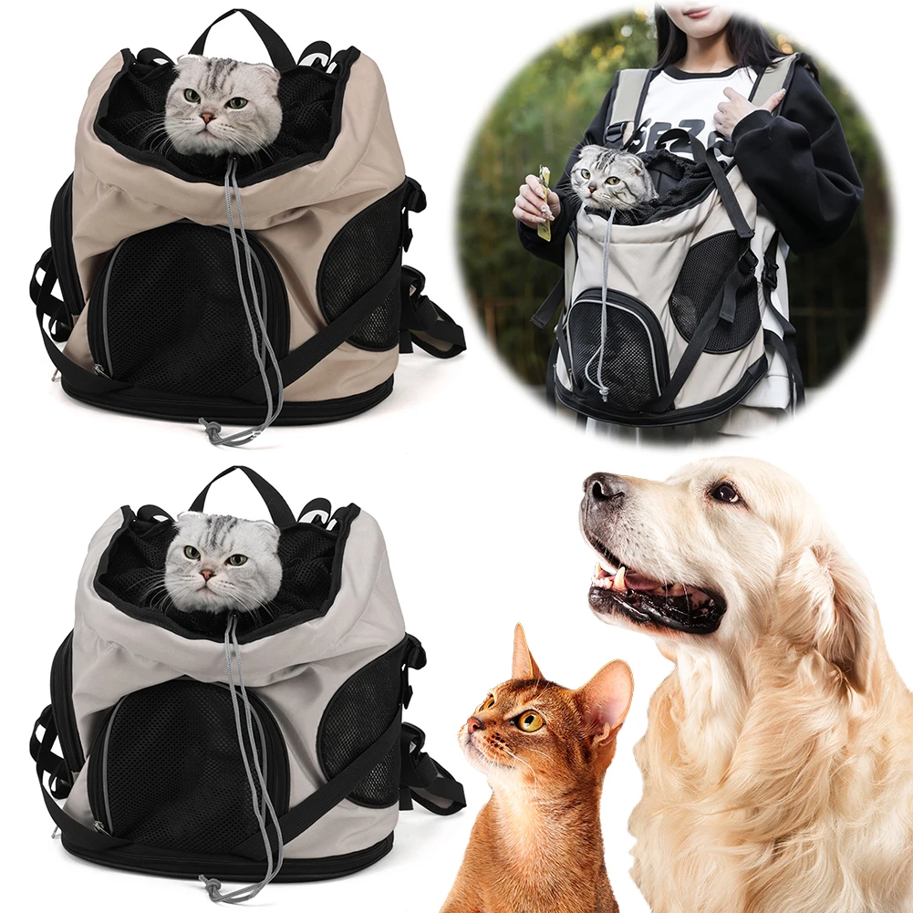 Lightweight Cat Bag Large Capacity Go Out Portable Pet Bag Carrier Breathable Portable Cat Dog Backpack Adjustable Strap