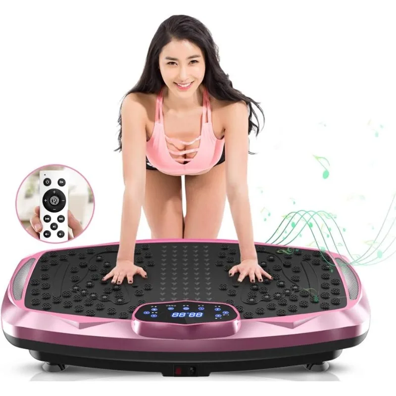 

Vibration Plate Exercise Machine Whole Body Workout Vibration Fitness Platform for Home Fitness & Weight Loss + BT + Remote,