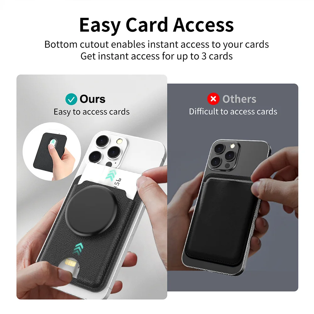 Deluxe Universal Leather Magnetic Wallet Card Holder