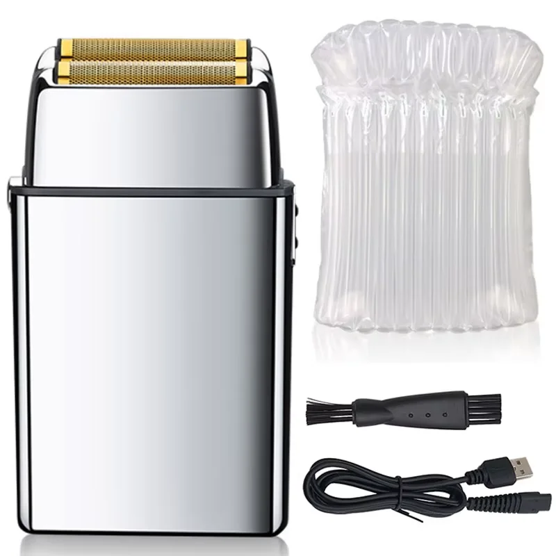 Акумуляторна металева перукарня для волосся, бороди, електробритва для чоловіків, електрична бритва, машинка для гоління лисої голови, фінішний інструмент