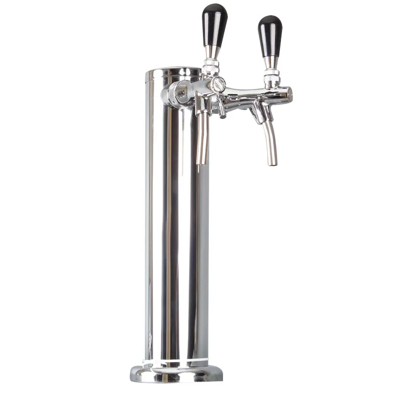 Stainless Steel Tabletop Beer Tower Double Line Kegerator Column Bar