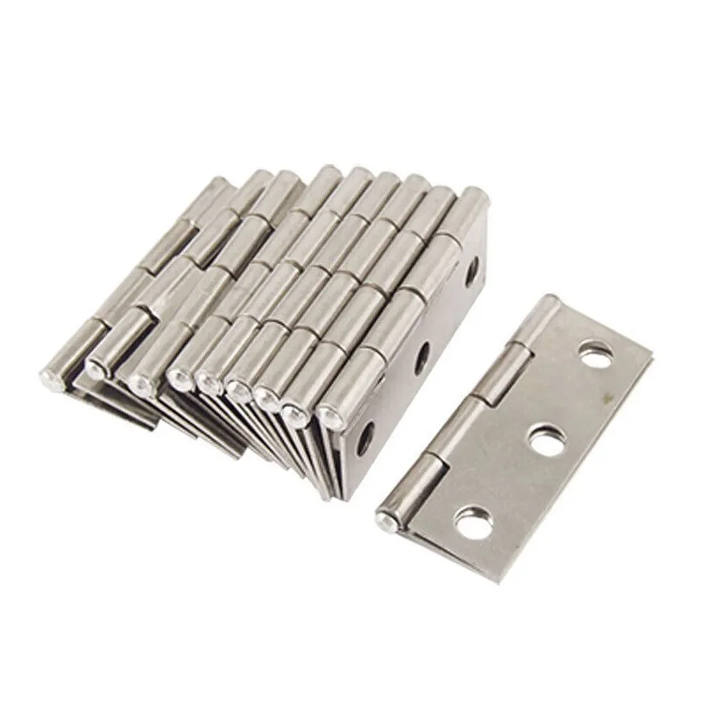 Stainless Steel Door Hinges Cabinet Doors Windows Wooden Box Flat Hinge Home Furniture Hardware Accessories 10pcs stainless steel door hinges furniture hinge wooden box hinge cabinet door hinges cabinet hinges