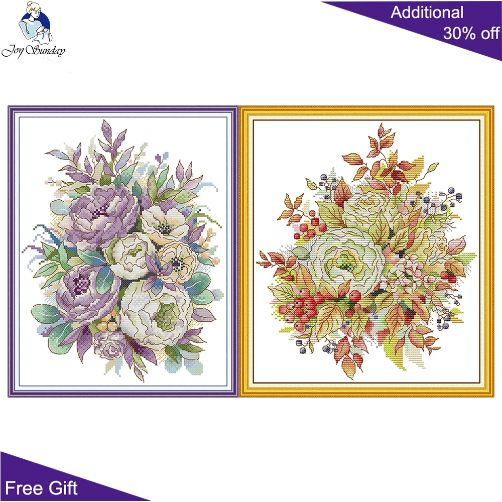 Joy Sunday Factory Store Rose Colorate Bouquet Autunnale Tela Stampata Ha065 Ha072 Ago Arti E Mestieri Accessori Per Punto Croce