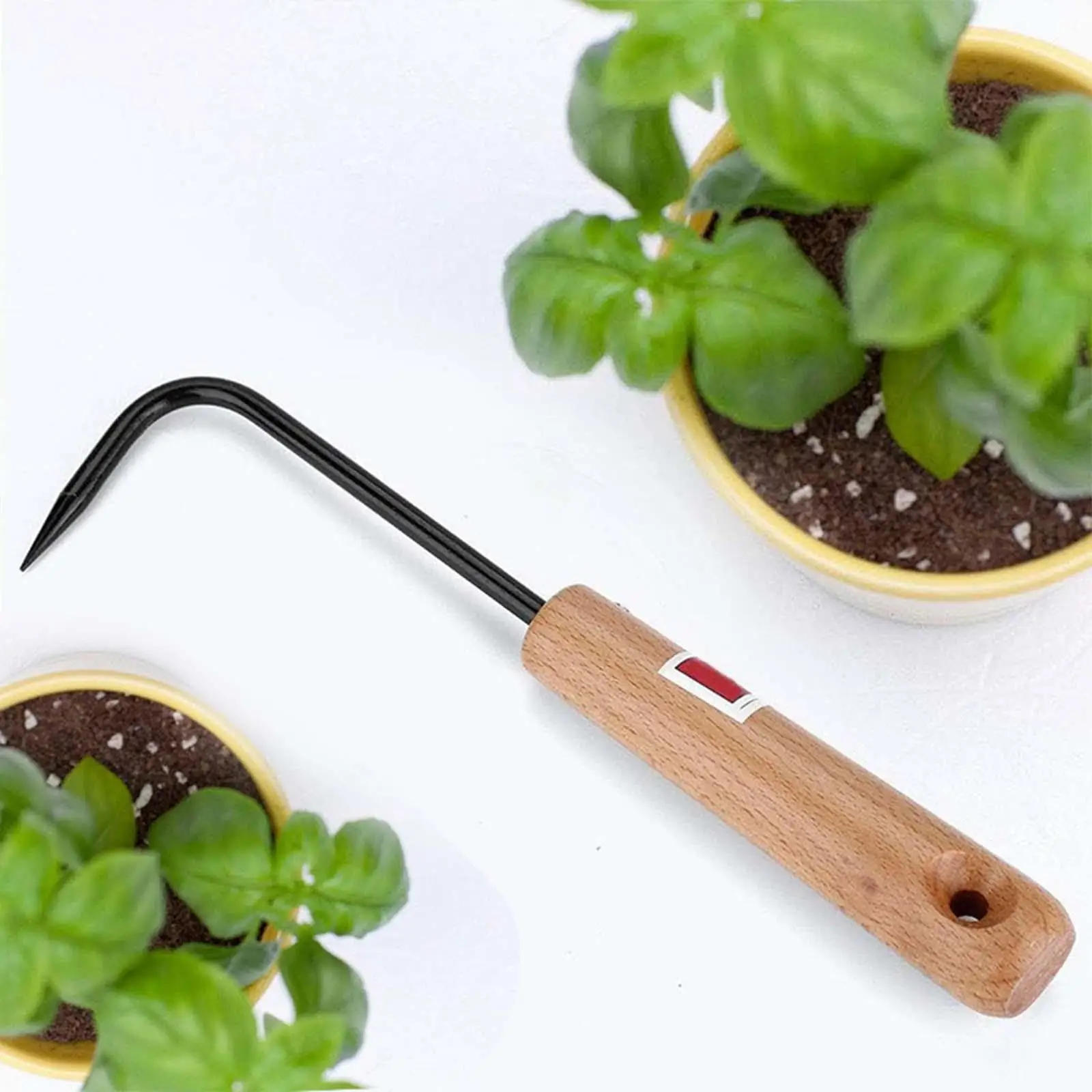 Root Hook Sturdy with Ergonomic Wooden Handle Gardening Tool Root Pick Repotting Tool Japanese Garden for Garden Bonsai Pot