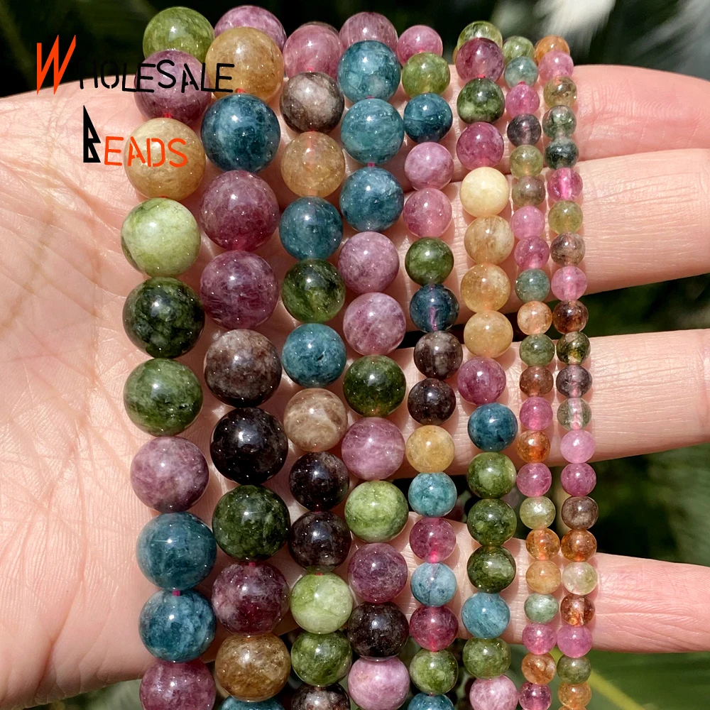 8mm Beautiful Tourmaline Jade Beads for Jewelry Making, Necklace, Brac