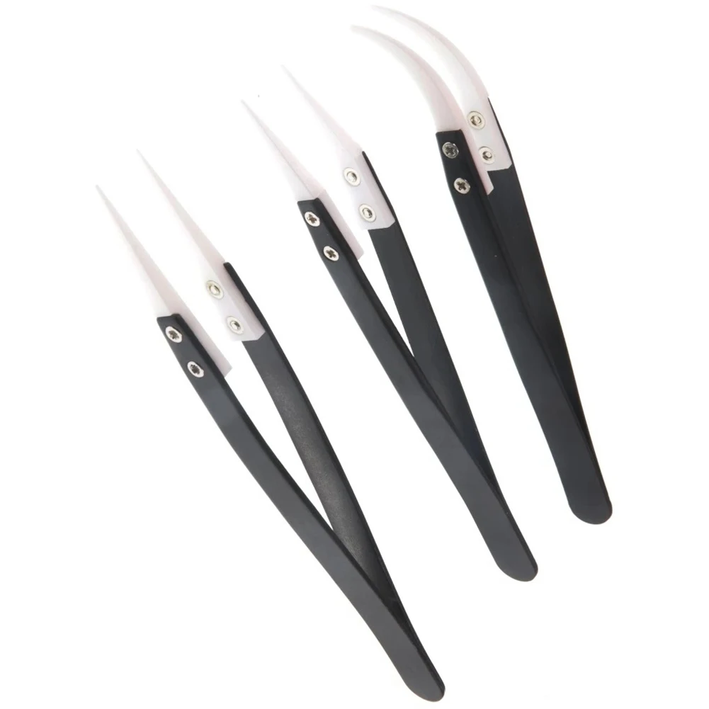 Ceramic Tweezers Reverse Tweezers High Temperature Solder Resistant Stainless Steel Ceramic