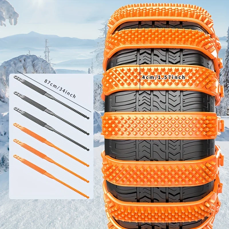1pc Universal Traction Tire Chains Car Snow Chains Emergency Anti-Skid Tyre