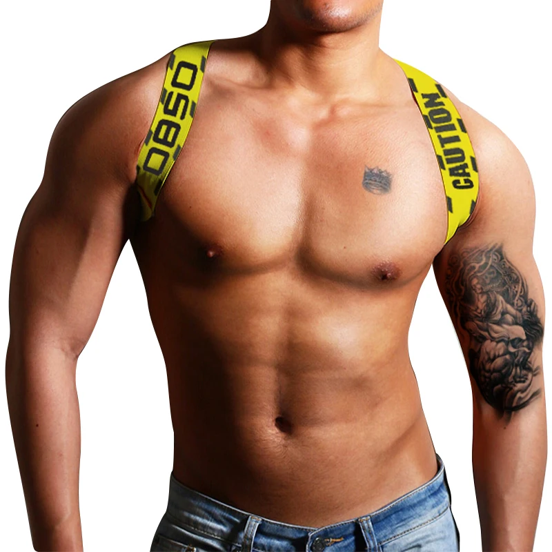 Hot Sale Tank Men Sexy Elastic Strap Chest Strap Muscle Halter Belt Club Party Clothing Men Bodysuit Gay Club Wear