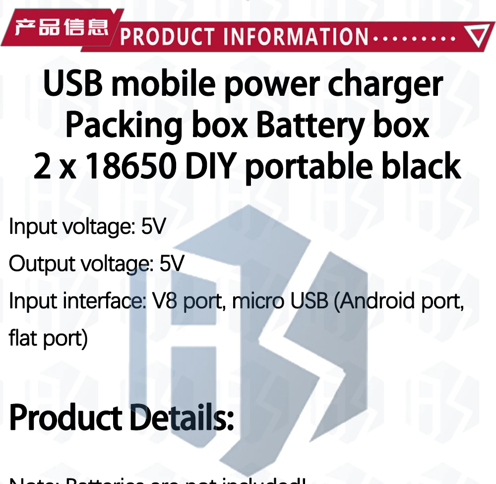 2 x18650 USB Power Bank Fall Kit 18650 Batterie ladegerät DIY Box Shell Kit schwarz für Smartphone MP3 elektronische mobile Aufladung – Detail 1