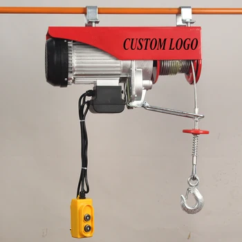 220V 230V Mini Electric Hoist 100kg To 1200kg Electric Wire Rope Hoist 12m Remote Control Cable Hoist For Construction 1