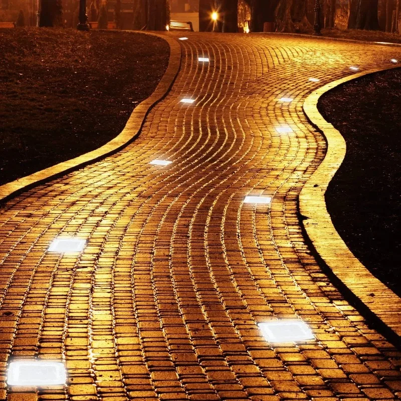 4/6 LED Outdoor Waterproof Garden Pathway Floor Glass Solar Ice Cube Brick Paver Rock Landscape Led Lamp Lights for Festival 2