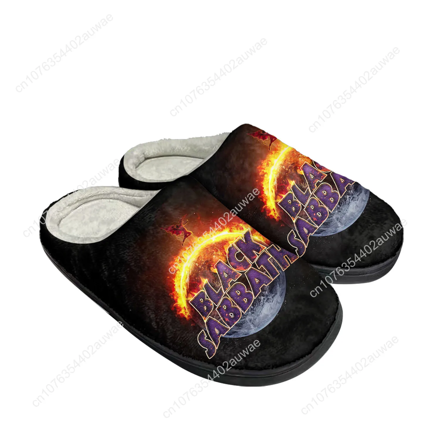 

Black Heavy Metal Band Sabbath Home Cotton Slippers High Quality Mens Womens Youth Boy Girl Plush Bedroom Custom Thermal Slipper