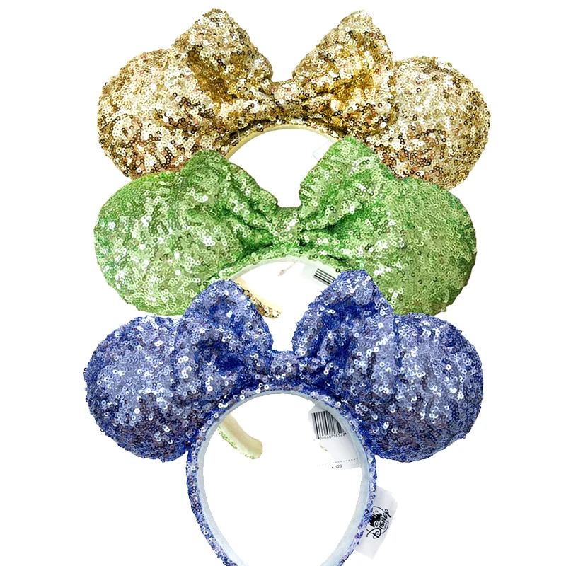 Mikcey Maus Ohr Stirnbänder Schleife Pailletten Haarbänder Haarschmuck Glitzer Party Weihnachten Halloween Dekoration Cosplay Kostüm