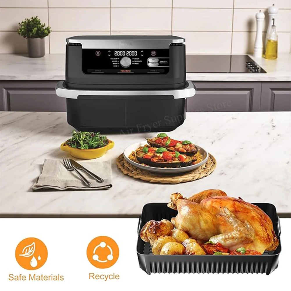 Air Fryer Mold for Ninja Foodi Flex 10.4L AF500EU Reusable Heat Resistant Silicone Pot Air Fryer Accessories