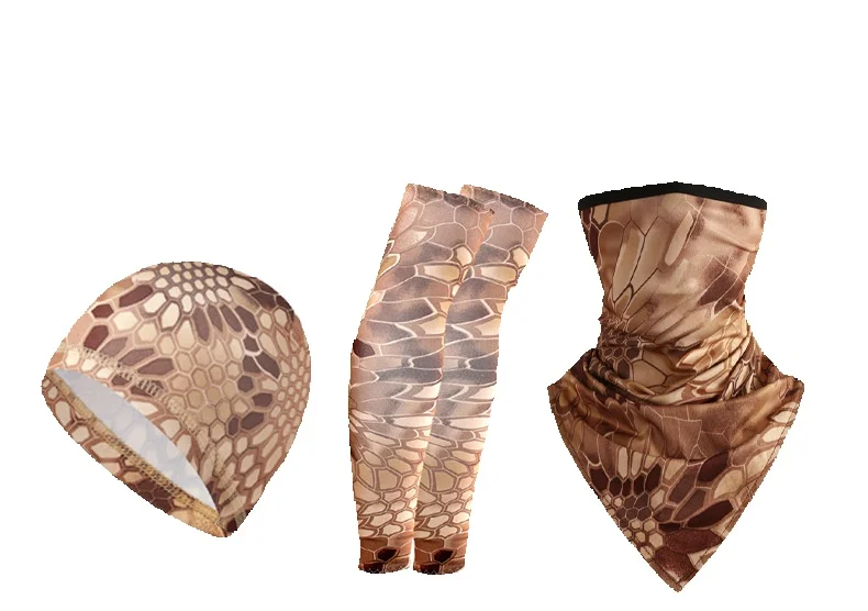 Nuevo gorro de ciclismo con protección solar para exteriores, bufanda triangular de seda con orejas colgantes, funda de hielo para deportes de bicicleta, combinación de tres piezas_voghion.com