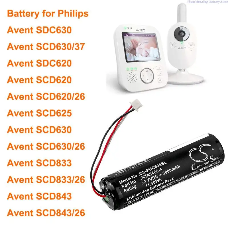 Batteria Per Avent SCD620/630 - Ricambio 3.7V 3000mAh, Li-Ion, Compatibile Con Modelli Philips Avent - Foto 4