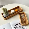 Handmade rattan desktop square coffee bread tray Nordic style light luxury storage basket for cosmetics and sundries 1