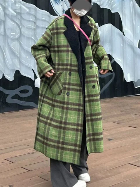 Bekleidung GrÃ¼ne Karierte Jacke Damen 1960er Jahre Grüne