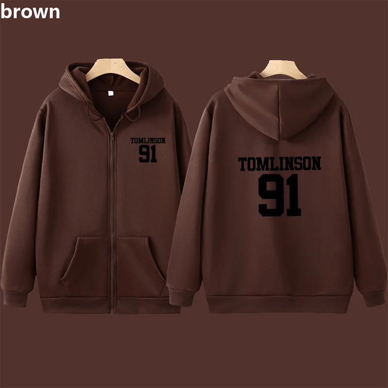 

Y2k Toml Lnson 91 Letter Pattern Printed Zipper Sweatshirt, Retro, Autumn and Winter European and American Street Style, Holiday