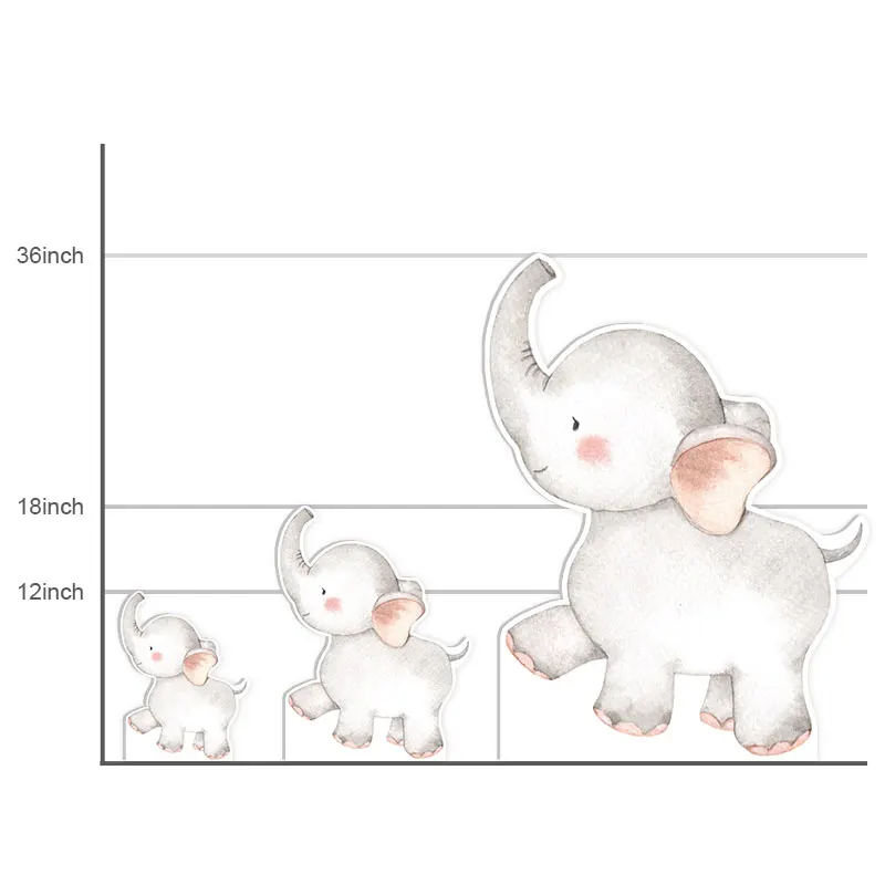 18/24/36inch Pink Blue Elephant Cutouts Baby Elephants KT Board for Boy Girl Gender Reveal Baby Shower Party Decoration Backdrop