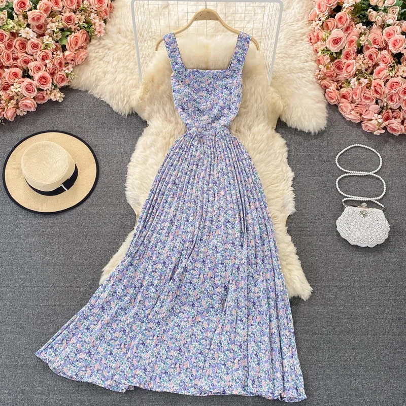 

Fashion Robe Summer Women A Line Sexy Elegant Office Ladies Zipper Halter Beach Style Printing Vestidos Casual High Waist Dress