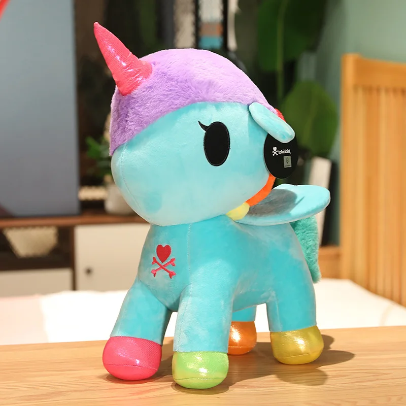 Tokiodki-カラフルなユニコーンぬいぐるみ,27/45cm,かわいい人形