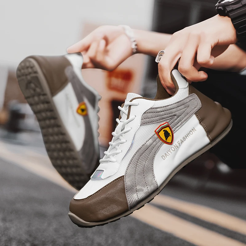 

Grass Brown Men Golf Sport Sneakers Training Non-slip Male Golfer Practice Shoes Comfortable Boys Jogging Shoes