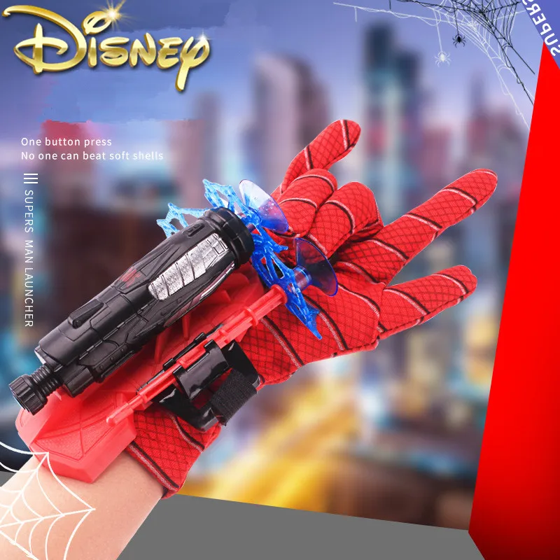Genuine Disney Spiderman COS Wrist Launcher Safety Soft Bullet Gun Toy