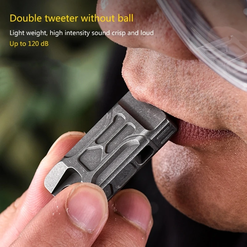 

Двойной трубчатый свисток безопасности, аварийный свисток для кемпинга, оборудование для выживания, свисток из титановых сплавов