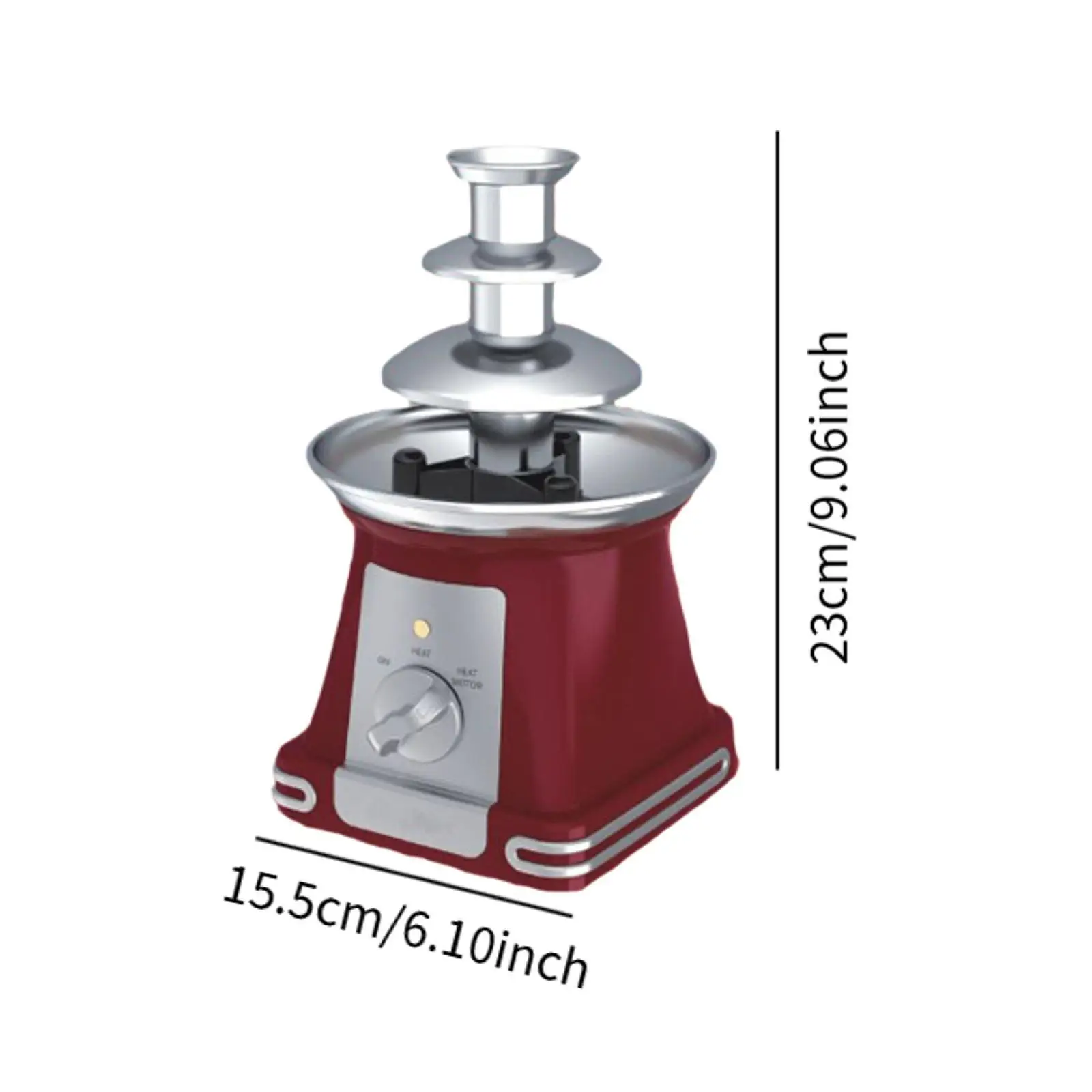 3 Tier Electric Chocolate Fondue,Melts Cheese Candy 9 inch Tall Fountain Machine for Parties,Birthdays,Parties and Events