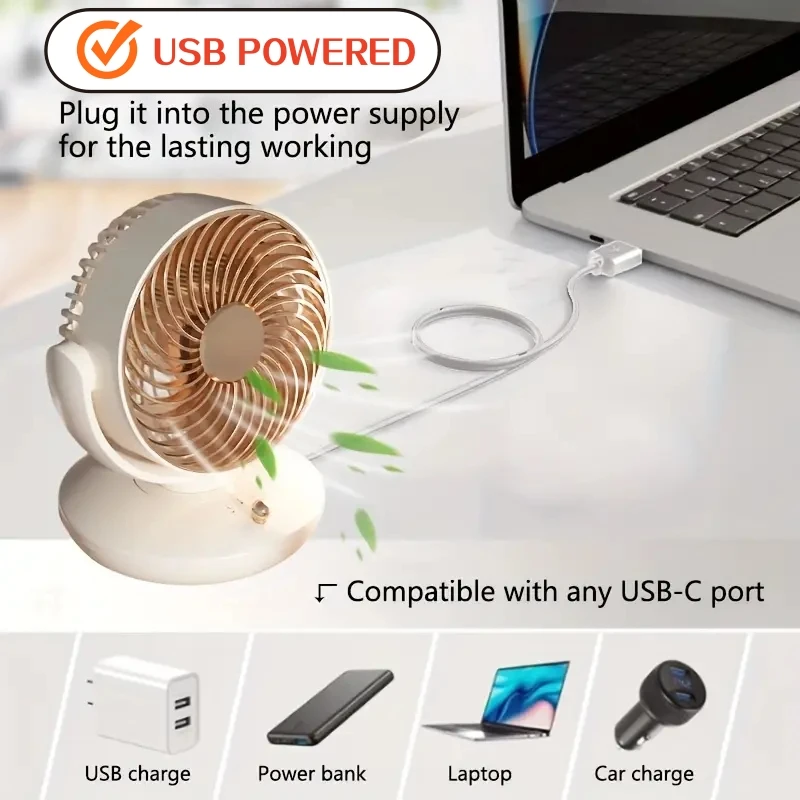 USB Desktop Oscillating Fan 2