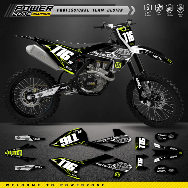 

PowerZone Customized decals Graphics Backgrounds Stickers For Husqvarna TE FE 150-250 300 350-450 2017-2019 TC FC TX FX FS 77