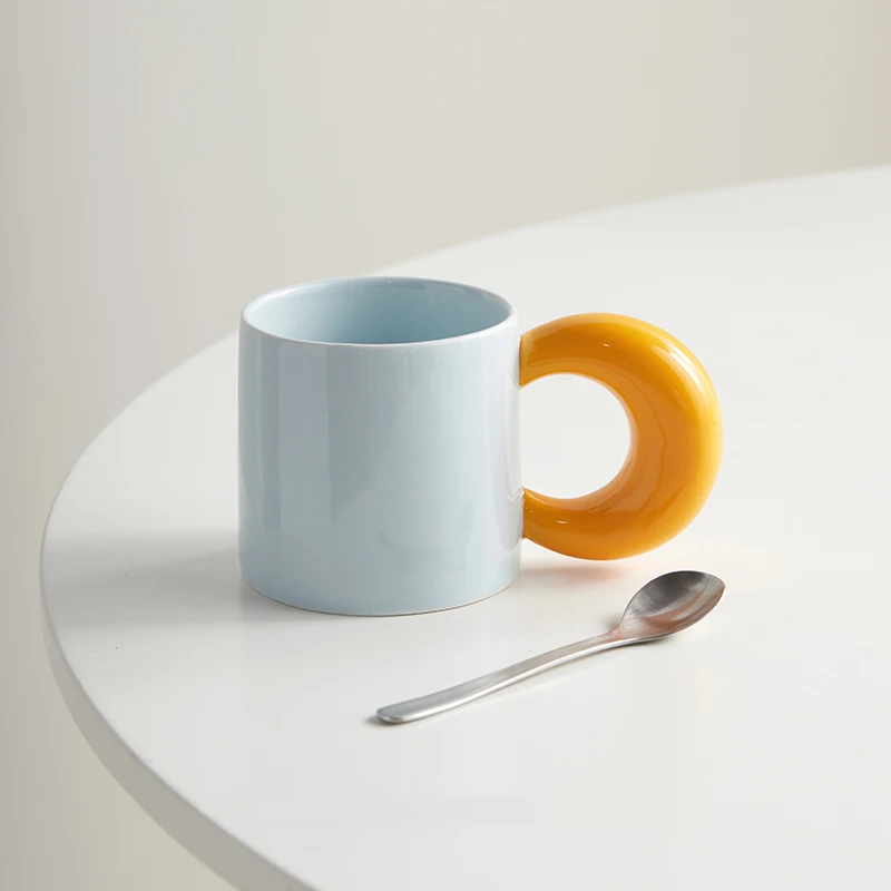 

Funny Coffee Cute Mugs Espresso Handle Aesthetic Porcelain Mate Ideas Mugs Handle Water Kitchen Taza De Cafe Coffee Cup Set