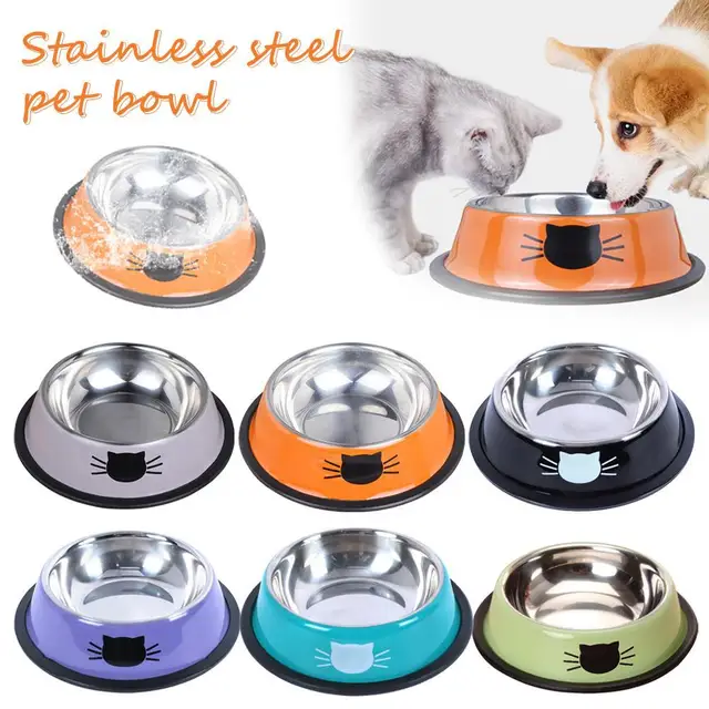 Anti-dumping Cat Bowl Steel Pet Bowl Non-slip Base Neck Spine Protection Easy-to-clean Dog Bowl Pet Feeding Tool Anti-dumping Cat Bowl Steel Pet Bowl Non-slip Base Neck Spine Protection Easy-to-clean Dog Bowl Pet Feeding Tool