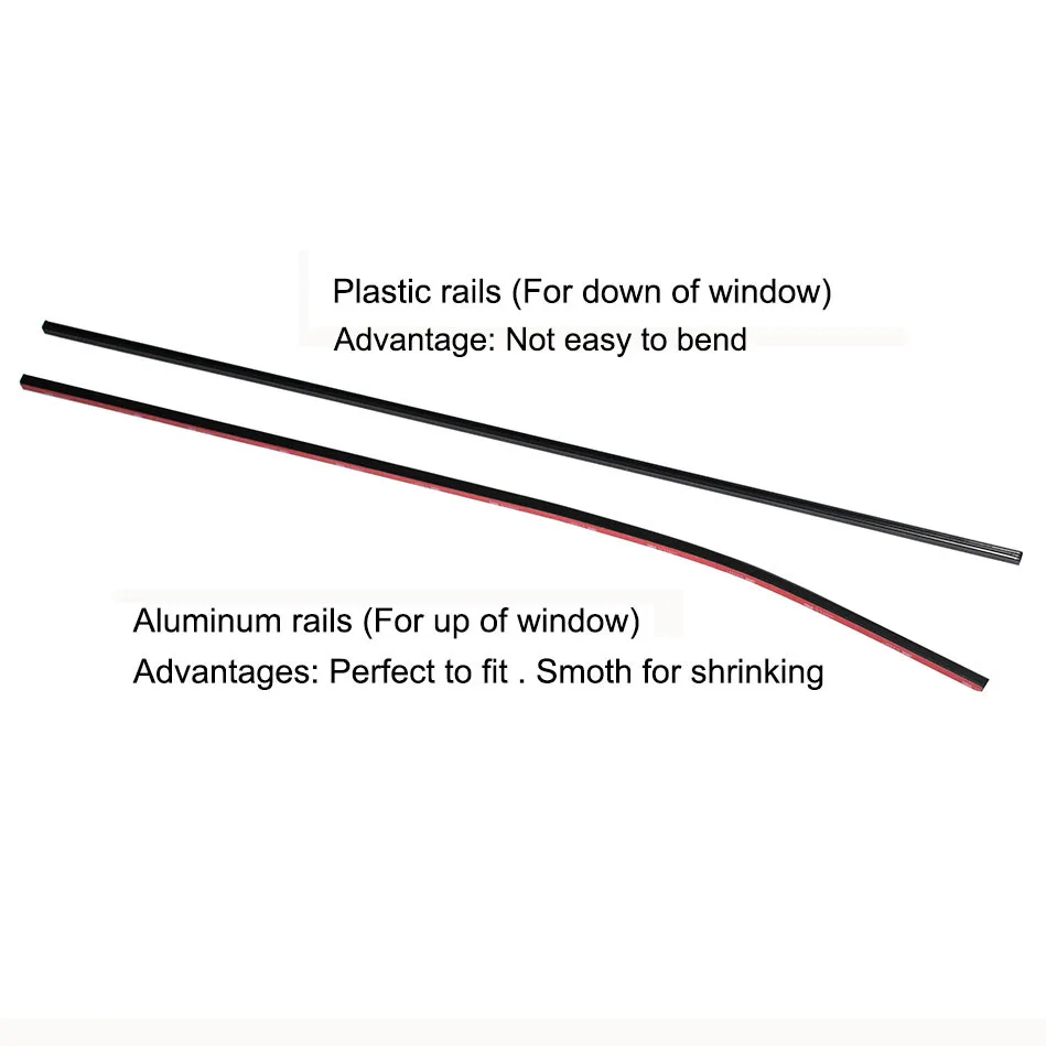 Car Window Curtain Rails 50cm 60cm 70cm Aluminum Plastic (No curtains)