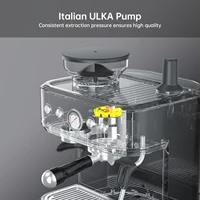 Machine à expresso avec broyeur, Machine à café en acier inoxydable de 15 bars avec mousseur à lait, cafetière pour Latte Cappuccino domestique 5