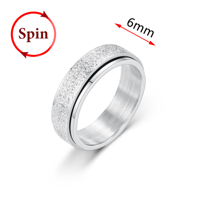 Fidget Spinner Rings For Women Men Spinning Rotating Stainless Steel Pubk Ring Anti Stress Accessories Men's Jewelry