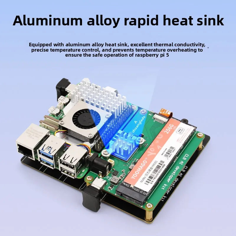 라즈베리 파이 5 하일로-8 AI 가속기 HAT 26 TOPS 스마트 고성능 산업용 엣지 컴퓨팅 IoT 게이트웨이 모듈
