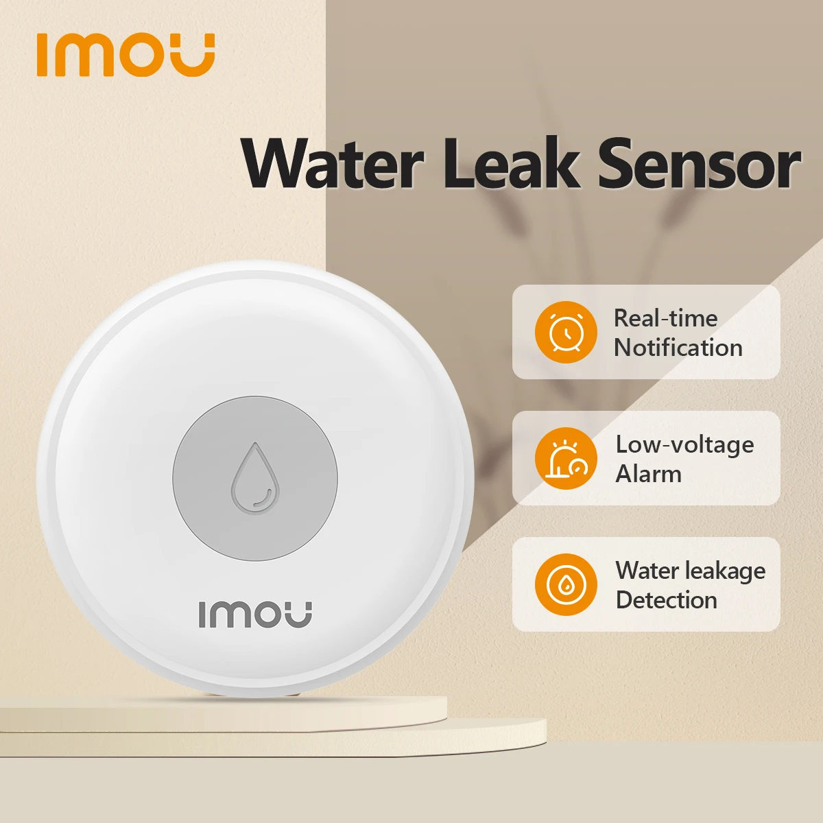 Imou Smart Water Leak Sensor Wifi Zigbee Ip66 Allarme Rilevamento Immersione In Acqua Imou Life App Monitoraggio Smart Home Automation