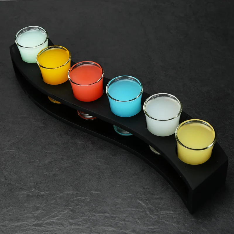 

Create The Ambience 1rack 6 Cups Wine Set Combination Whiskey Cocktail Vodka Liquor Shot Glass Creative Shelf Exquisite Gift