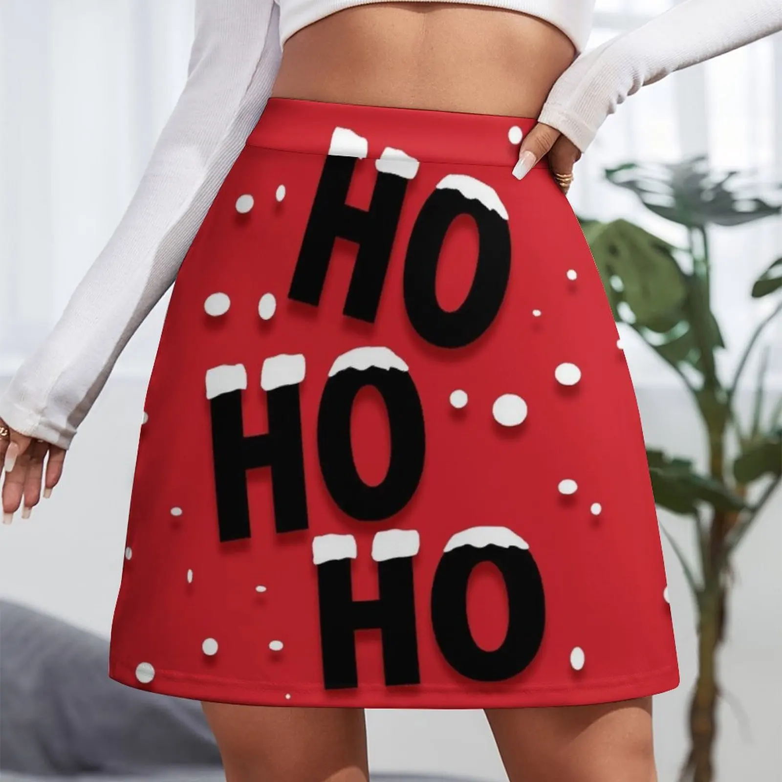 HO HO HO Laughing Santa Claus Mini Skirt 90s aesthetic Women clothing